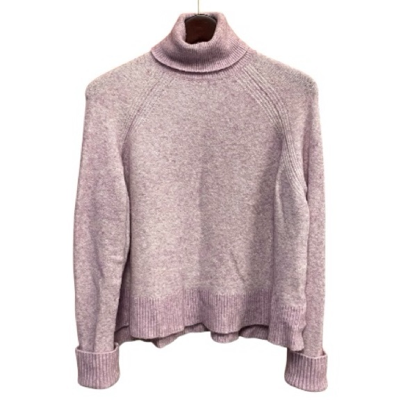 J.Crew Supersoft Turtleneck Sweater Lavender Side Slits Wool Alpaca Blend M - Picture 4 of 7